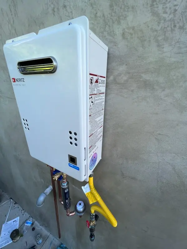 Tankless water heater installation for Laroche homes